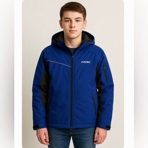 RBK Blue Hooded Winter Coat — Kids 18/20